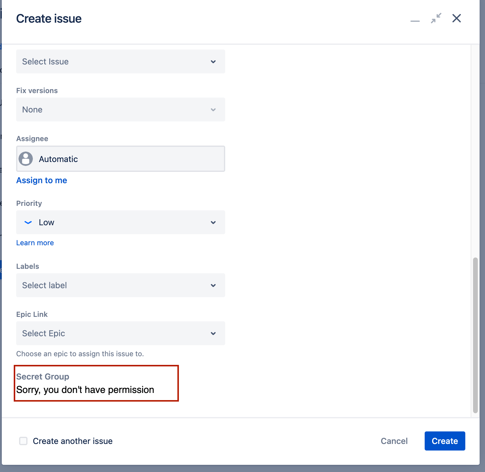​Display prompt when user don't have permission