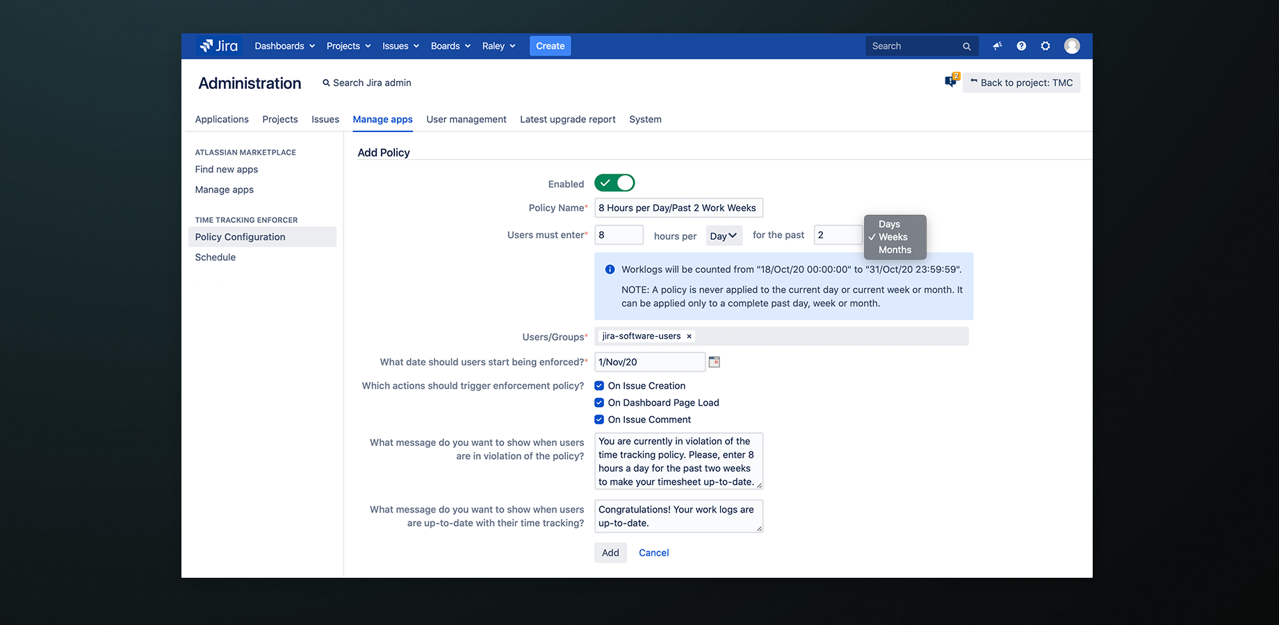 Simple policy management