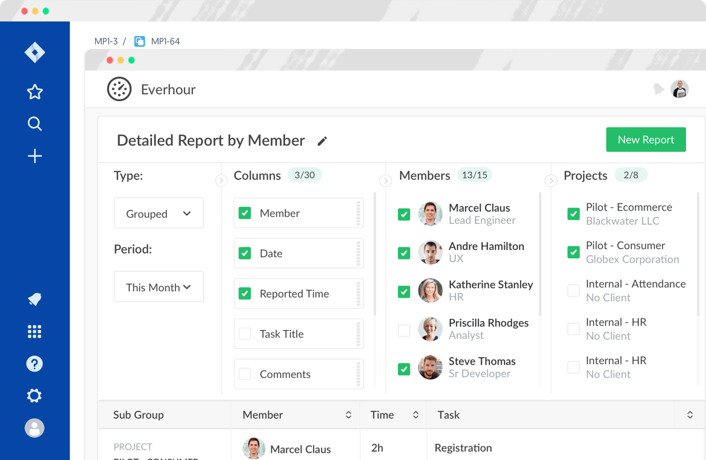 Customizable reports