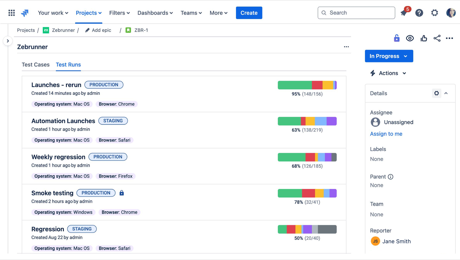 Effortless Test Runs Visibility