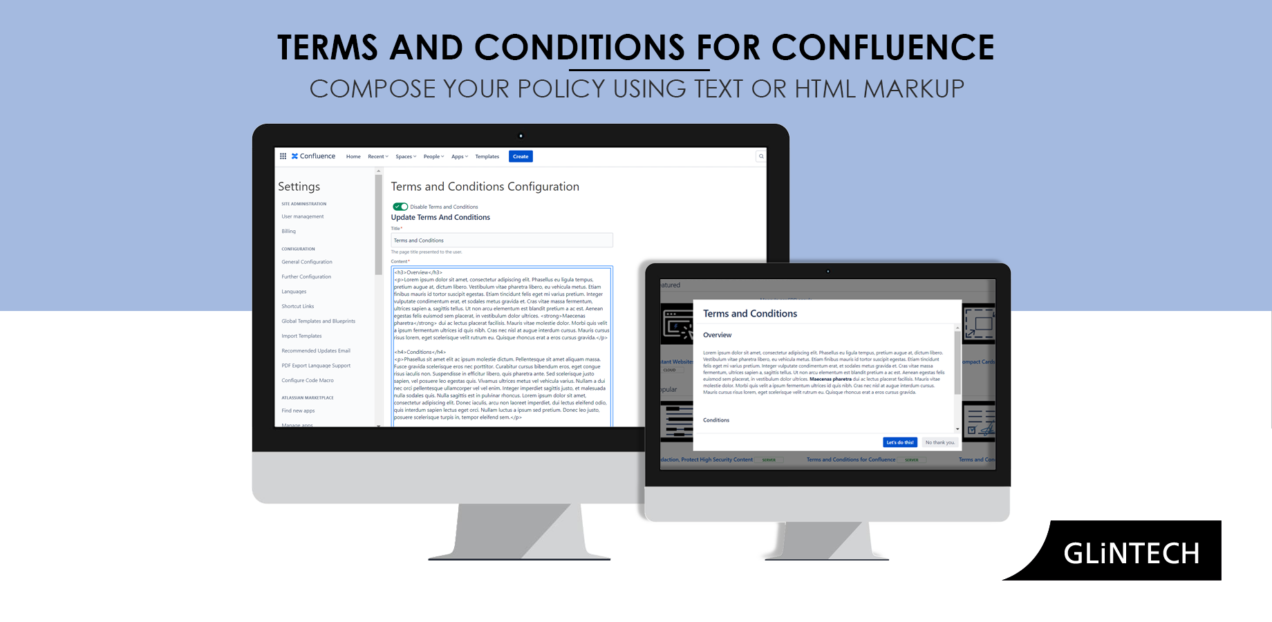 HTML formatted content presented to the user.