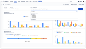 Focus Dashboard: Select up to six Jira projects. There is a search option