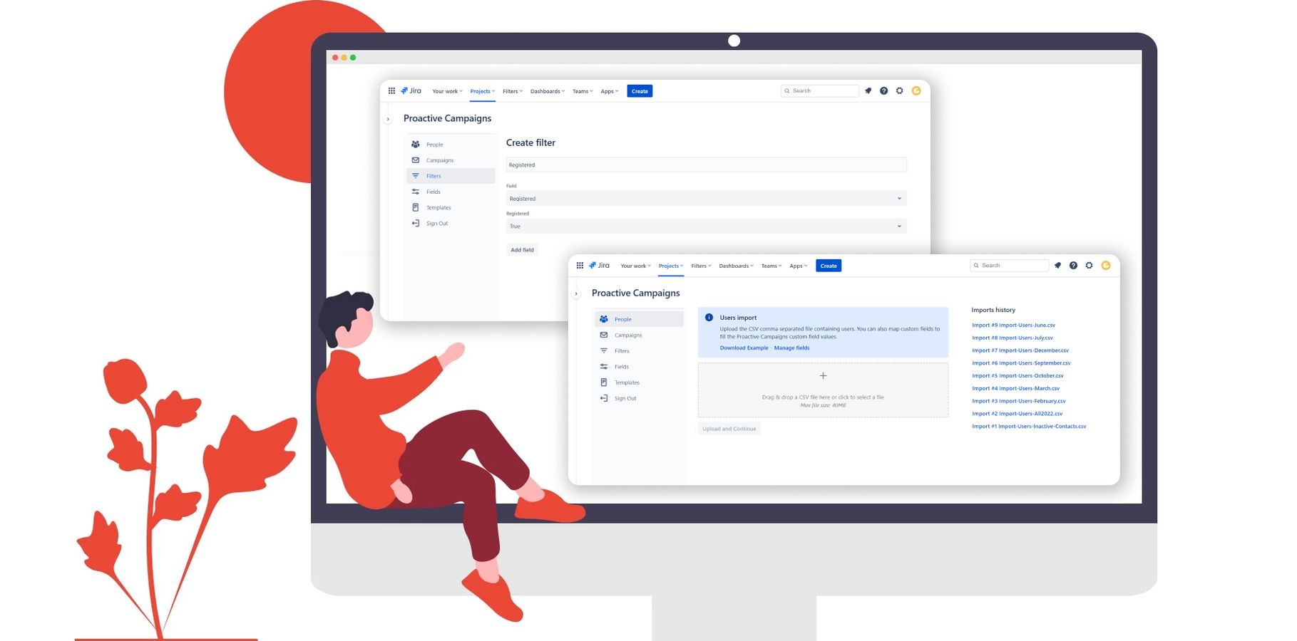 Add filters to create customer lists and import a CSV
