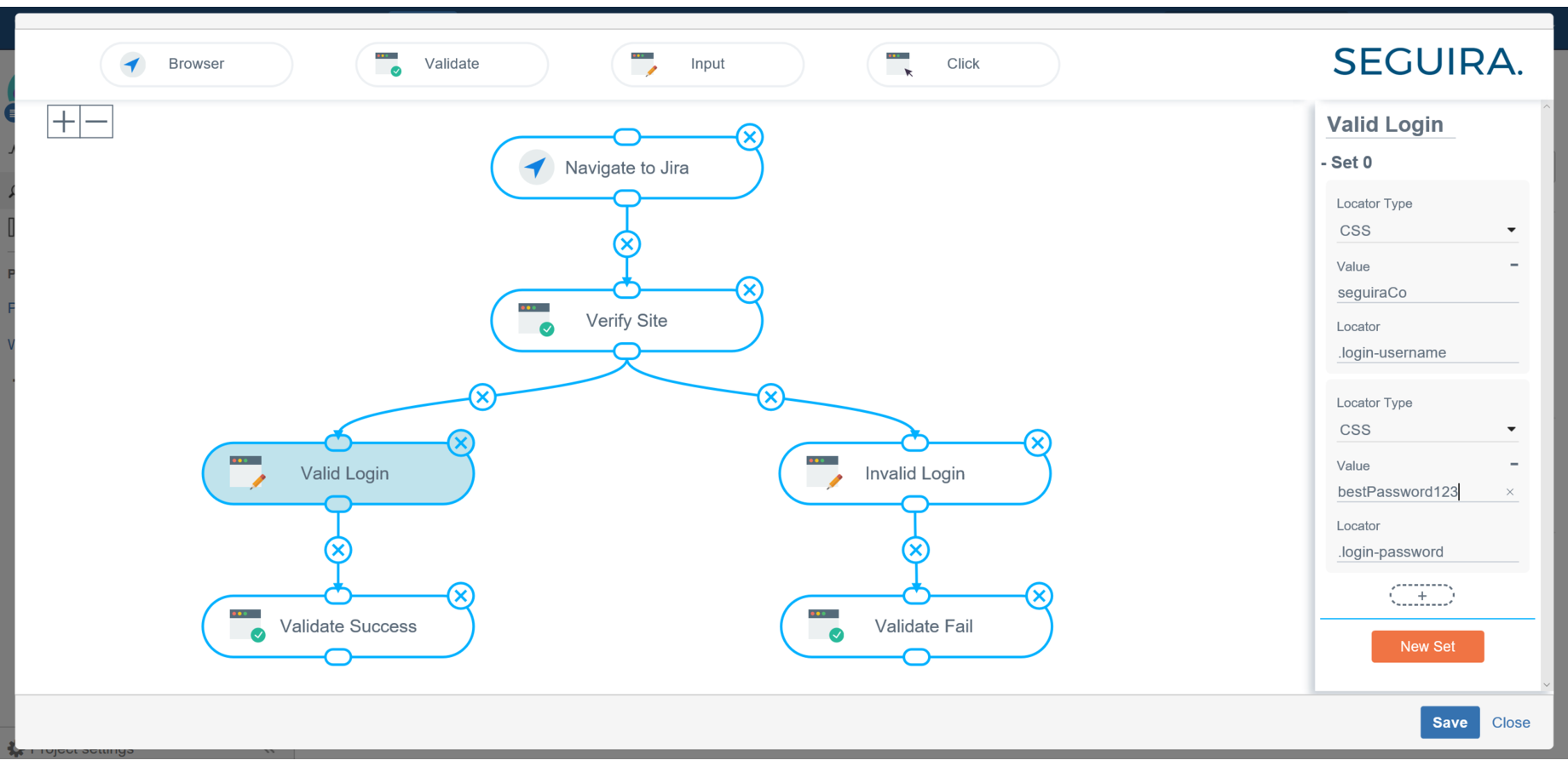 Create automation tests using a drag and drop builder