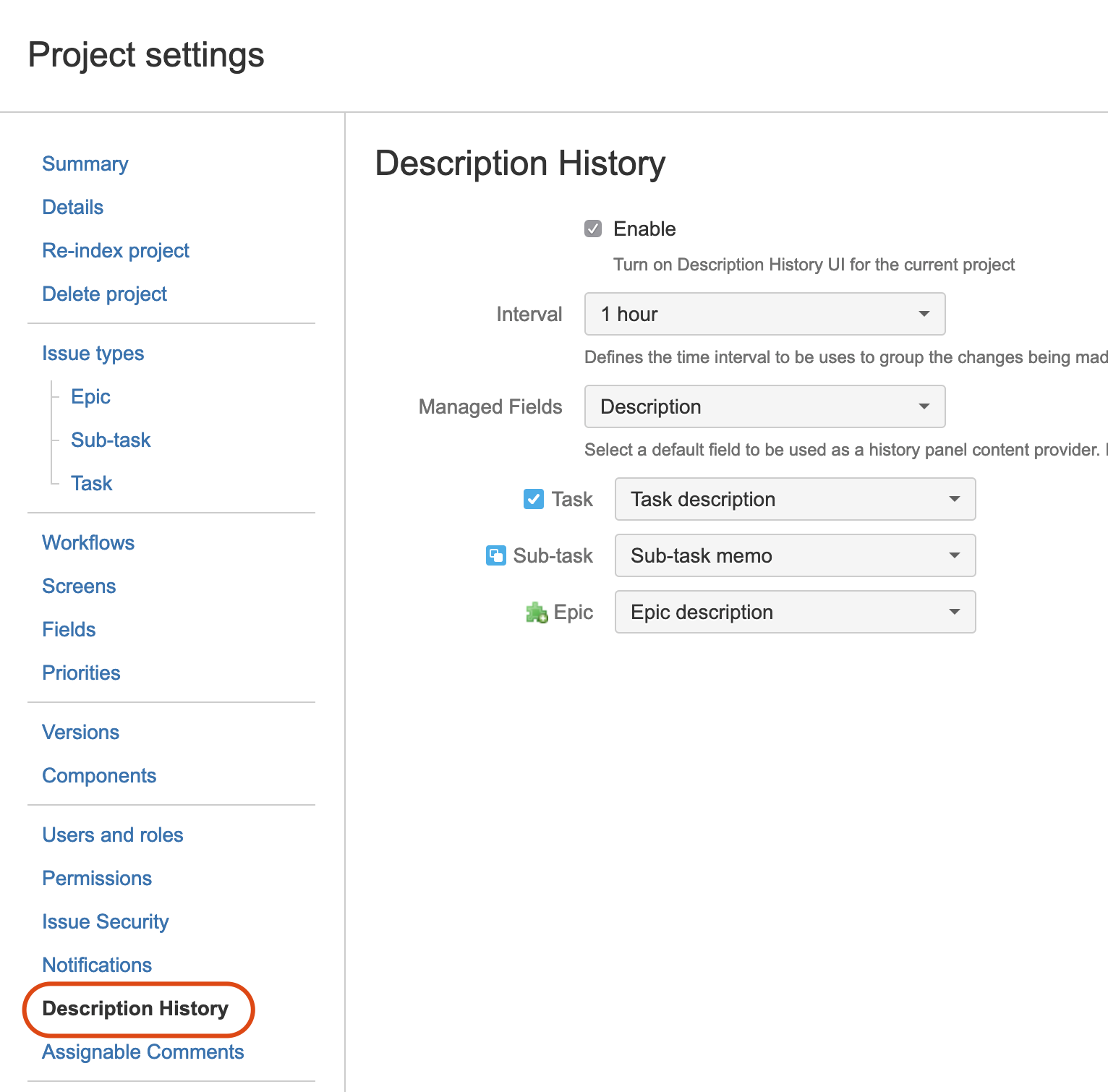 Feature could be enabled per Jira project with configurable interval to group changes made by same author