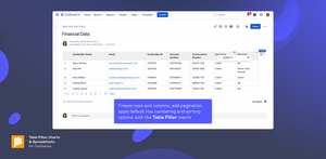 Freeze rows and columns, add pagination to manage large tables easier with the Table Filter macro