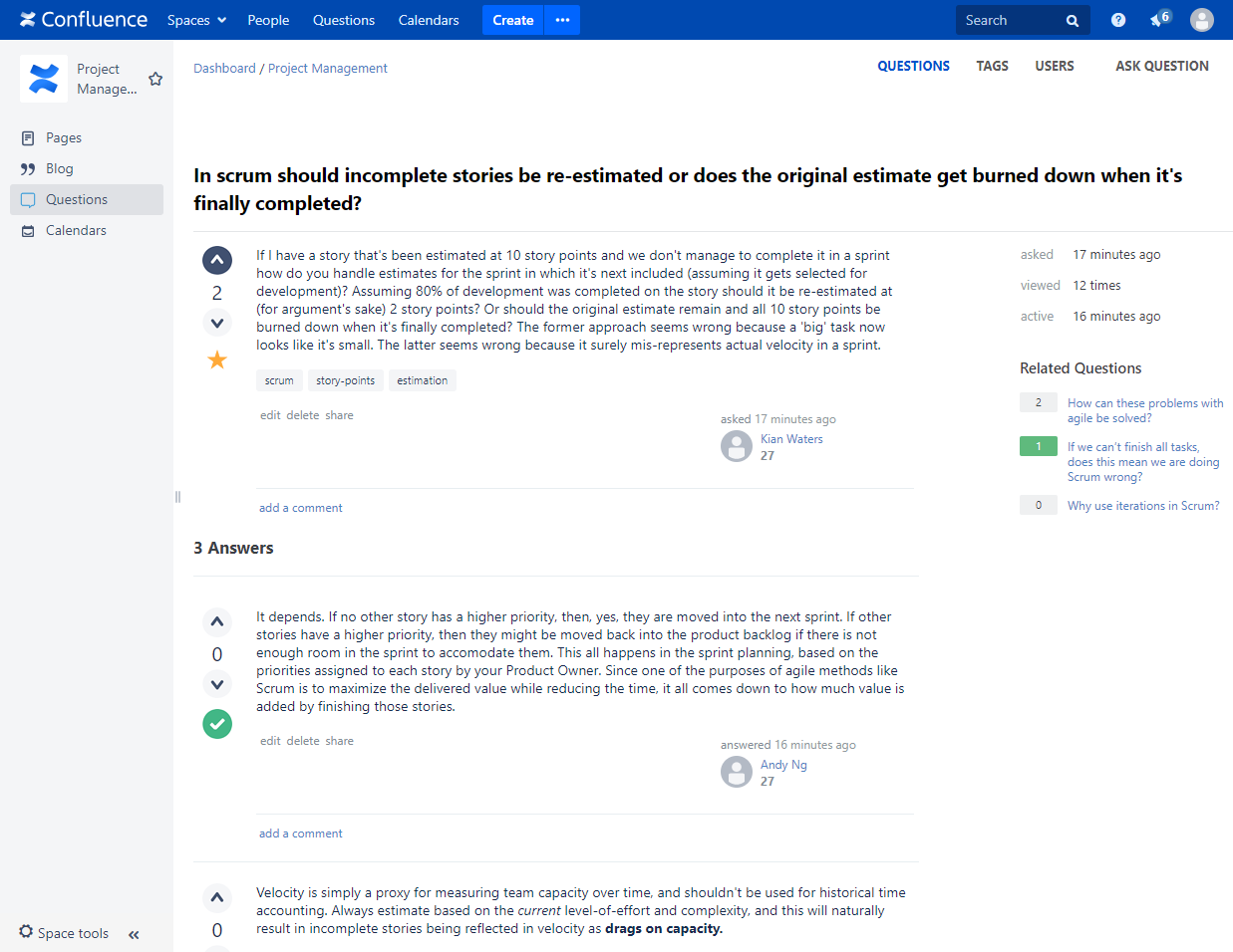 Ask, answer, vote or share