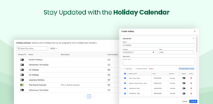 Assign holiday calendar to members for effective resource planning.