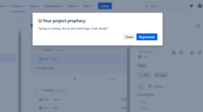 Your project prophecy is shown in a modal