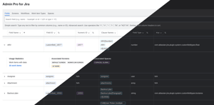 Simple text search or advanced, JQL-like queries to drill down. Click-to-copy IDs. Expand to see additional details such as contexts and spaces.