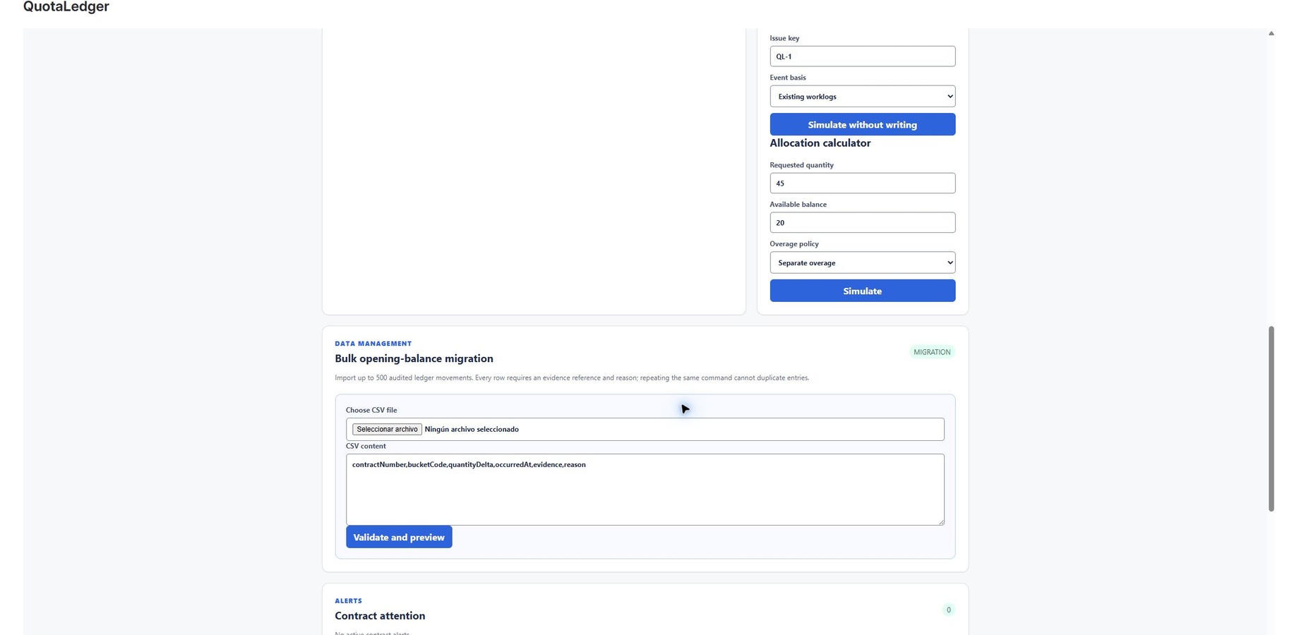 Historical simulation, audited migration and contract activity controls inside Jira Service Management
