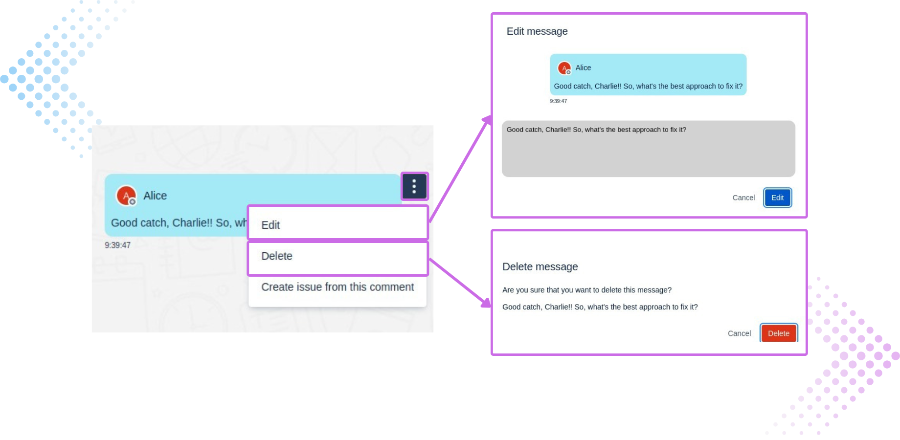 Keep Conversations Organized Across Projects and Teams. Get tailored notifications and edit or delete messages freely—just like in modern messengers—to stay in control and on top of tasks in real time.
