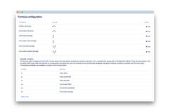 Project based individual formular configuration for each risk value