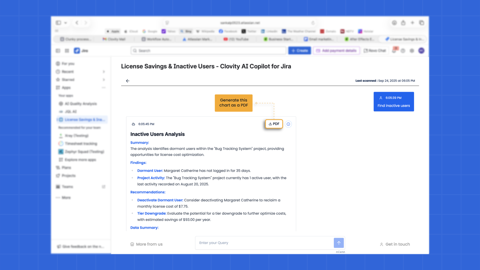 Generate AI-powered reports with just a click.