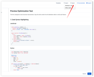 Export dropdown offers Markdown (.md) and HTML (.html) formats for easy backup, migration, or integration with version control and other documentation tools.