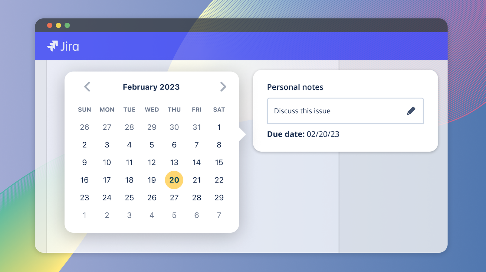 Set a due date for your note