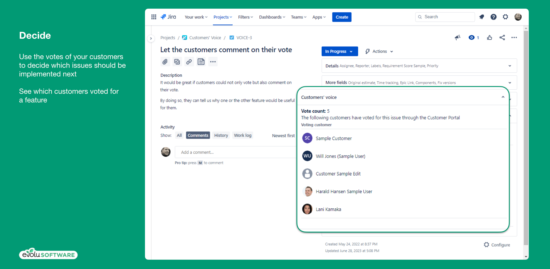 Decide next features by votes