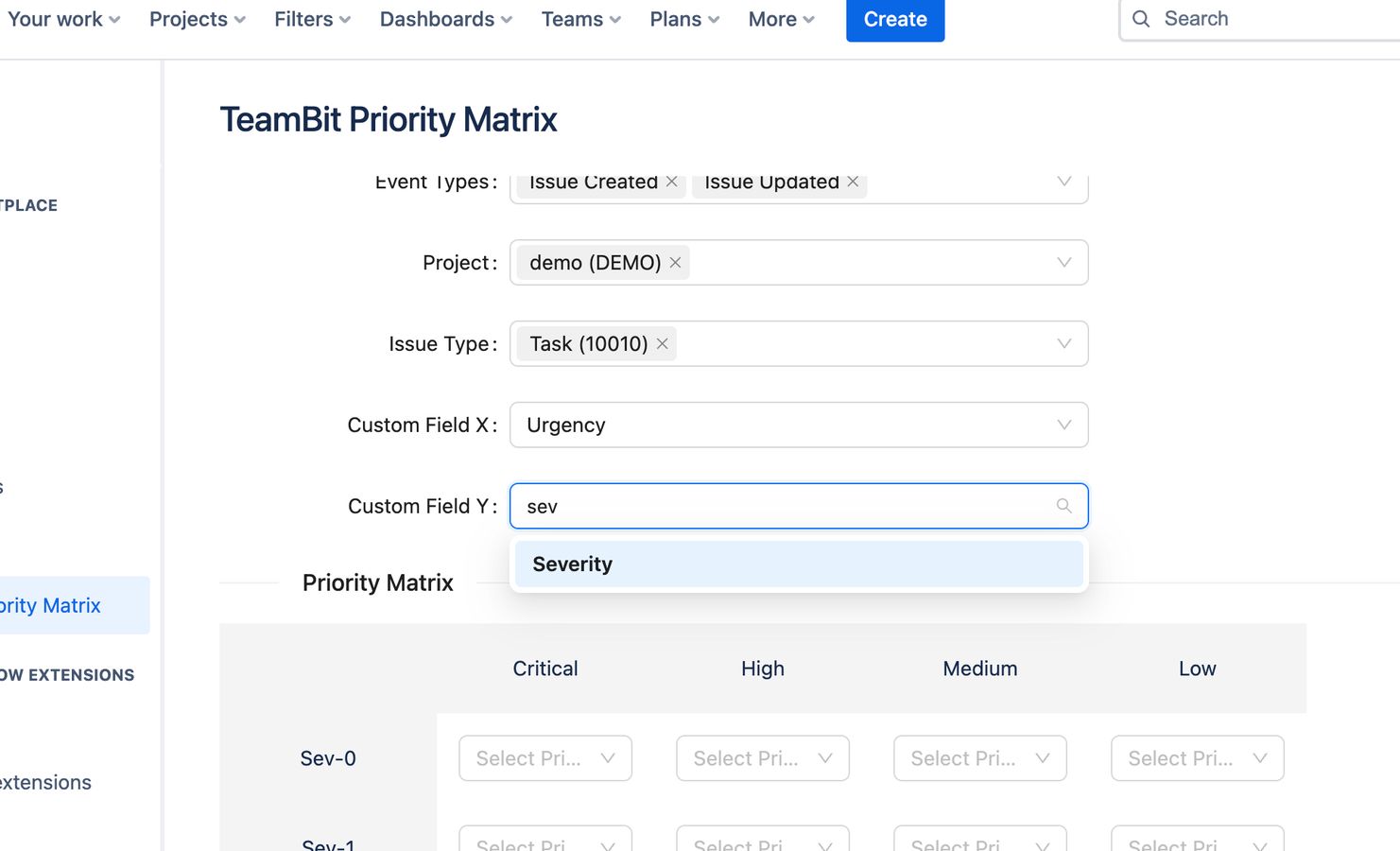 Fast custom field selection