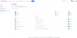 Determine the Projects and Issue Types where User Magic for Jira is available