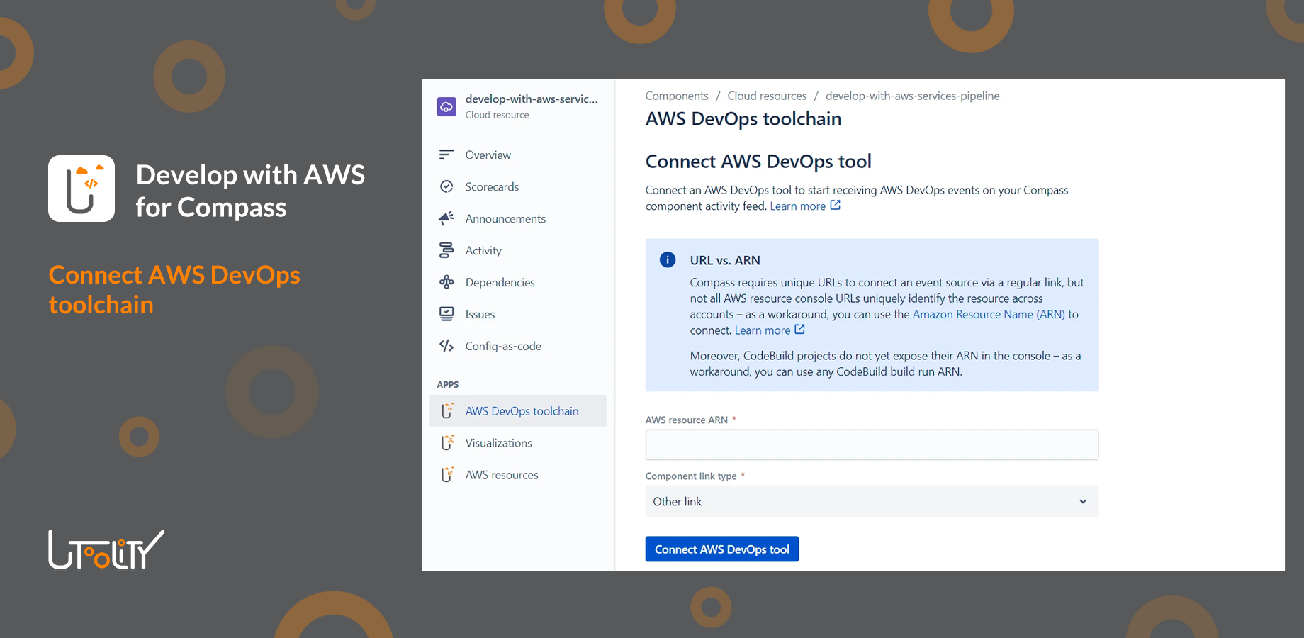 Connect AWS DevOps toolchain form (workaround for insufficiently unique AWS Management console links)