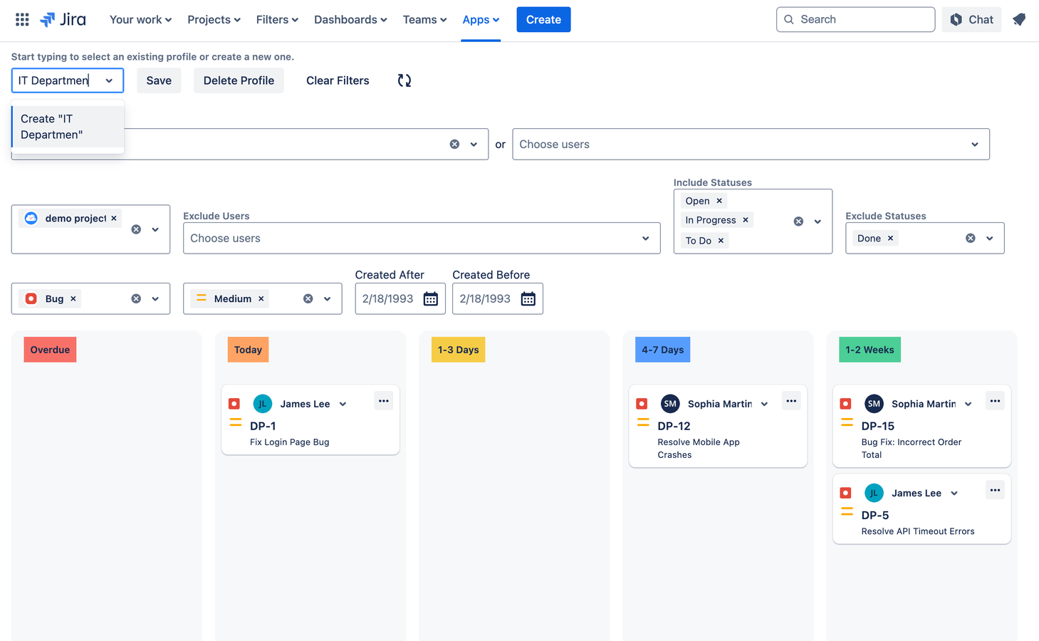 Filter Jira Tickets by priority, project, or issue type to stay focused on critical deadlines.