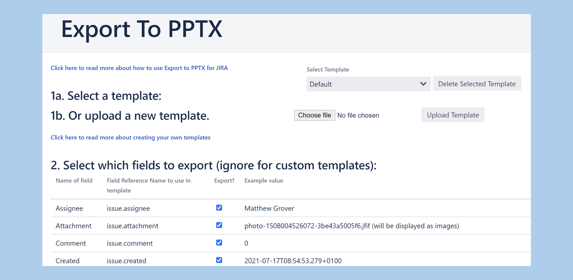 Easily create PPTXs from JIRA issues