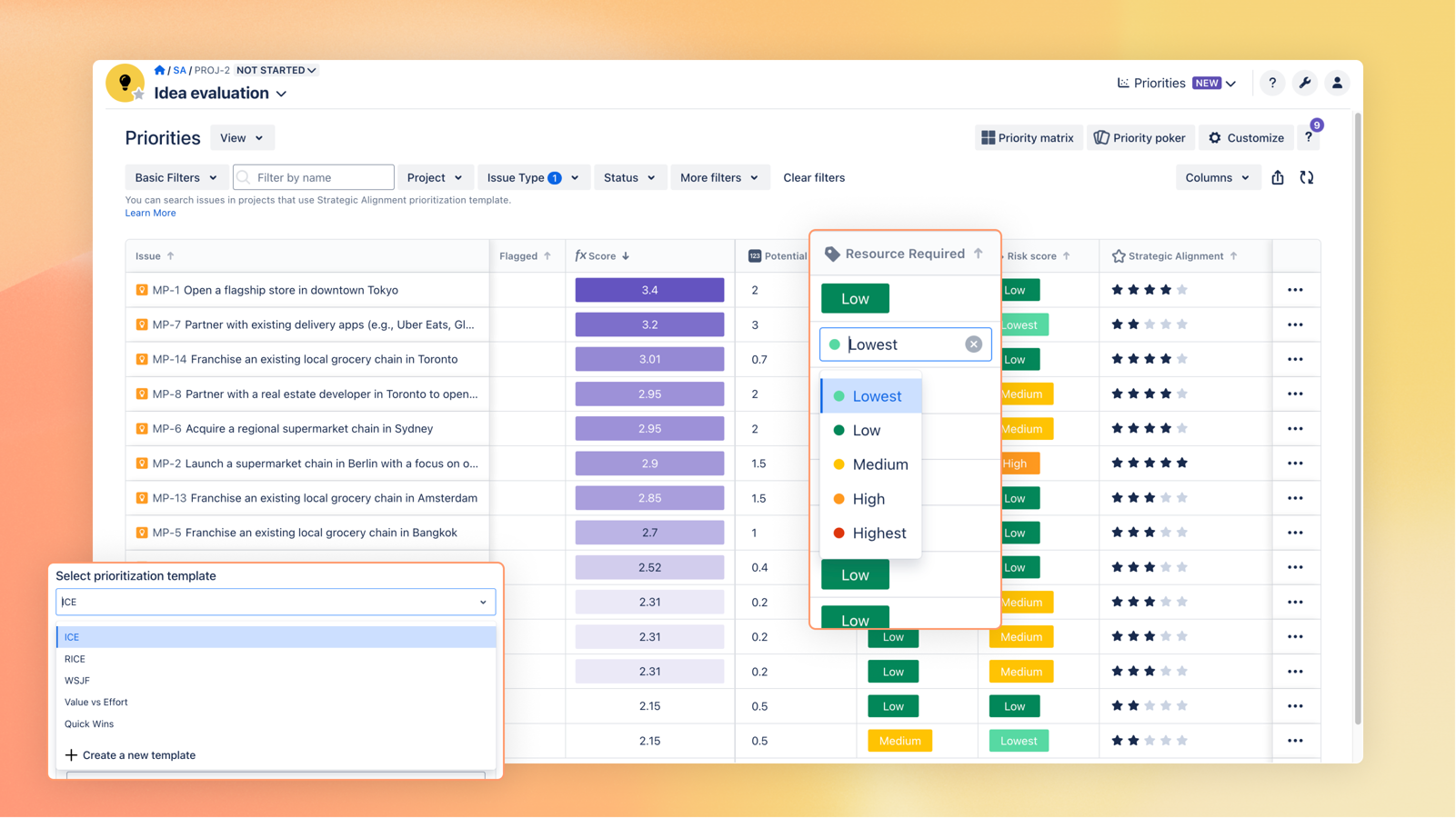 Set and score priorities using customizable frameworks like ICE or RICE. Visualize impact in real time, align teams around what matters most, and drive smarter decisions – all within BigPicture Enterprise.
