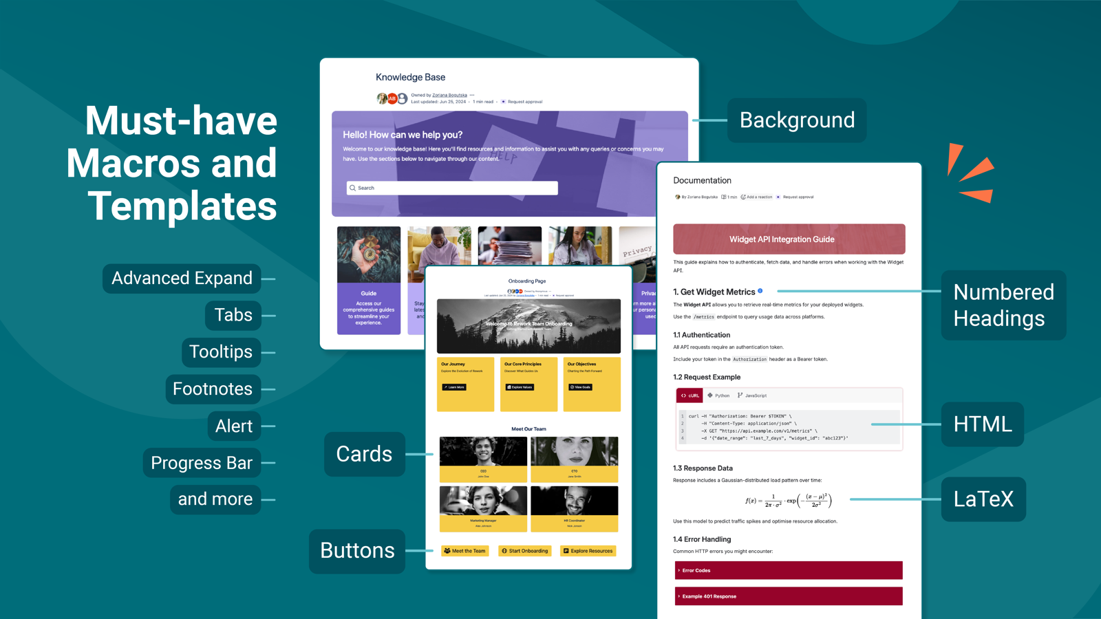 Available templates: Product roadmap, Product plan, Project plan, OKRs, Blog post, Meeting notes, To-Do list, FAQs, One-2-One, Documentation, Team page, and more.