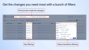 Easily filter Jira issues by project, assignee, sprint, date, key, and status transitions for precise and customizable Jira history reports. Get work item history changes easily