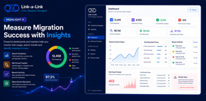 Monitor migration success with dashboards, search analytics, and real-time insights into link usage and content discovery.