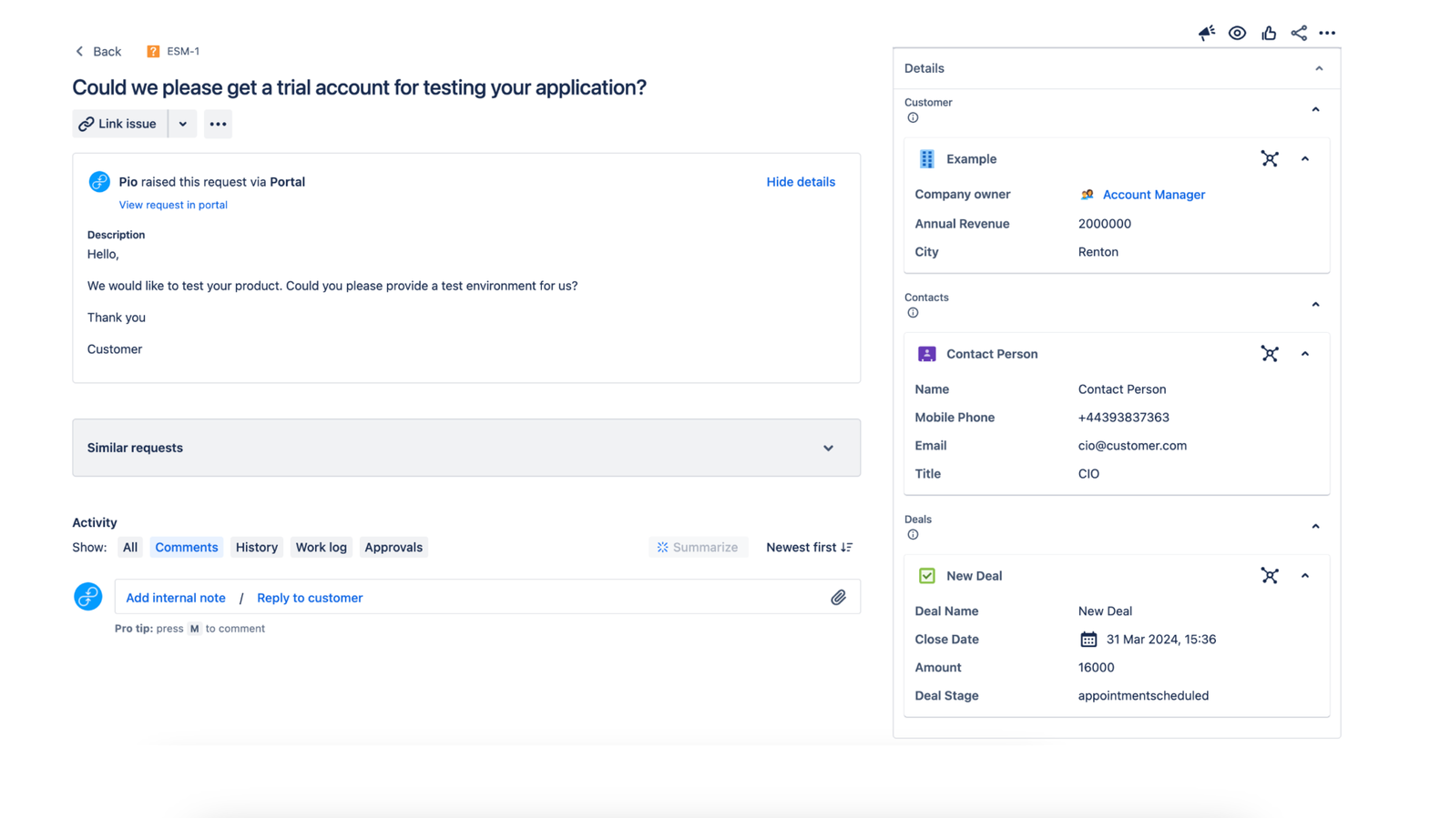 Context for a better Customer Service Management