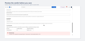 Preview the exact verdict before you save. Catches disguised double extensions such as invoice.exe.txt, against edits you have not saved yet.