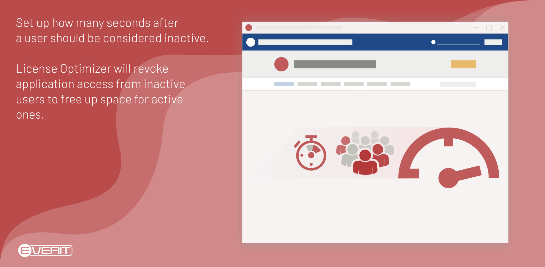 Set up how many seconds after a user should be considered inactive. License Optimizer will revoke application access from inactive users to free up space for active users.