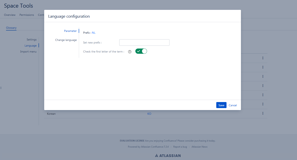 Configure options for your glossary languages