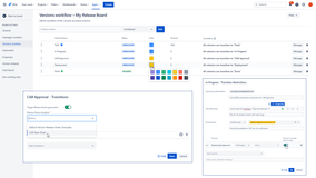 Powerful release workflows with restrictions by permissions, availability of environments, custom properties, custom JQL. Ability to run release notes for intermediate reports or final notes plus config of automation.