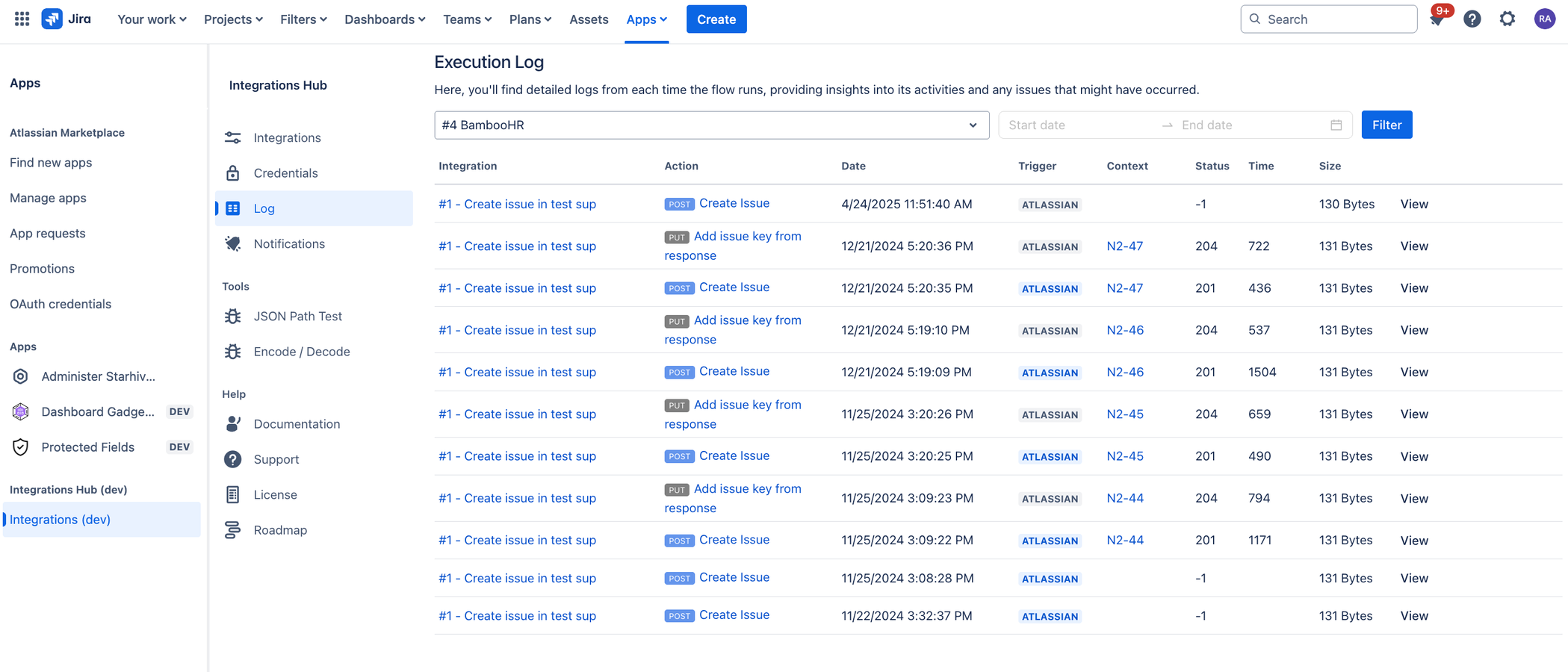 Log tracability for all actions