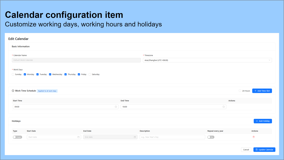 Customize different work calendars for different teams