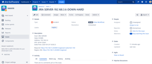 Nagios incident captured in JIRA