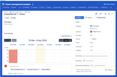 Asset-centric booking view 