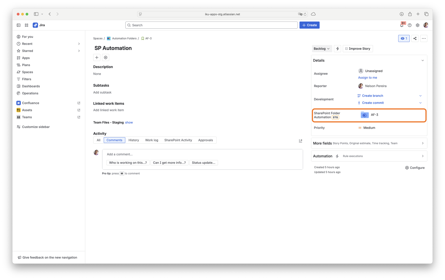 Auto-create & attach folders to new work items