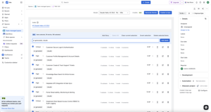 Draft workspace showing AI-generated stories with labels, priorities, story points, and bulk selection controls before publishing to the Jira Epic