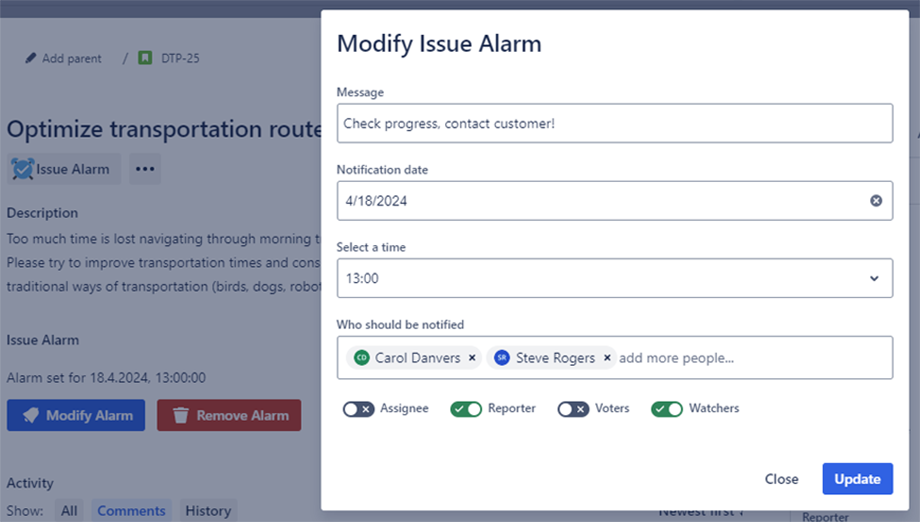 Customize Alarm
