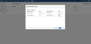 Standard external participants can be specified in the attendee group settings as well.