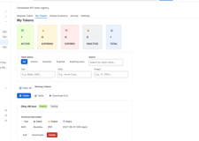 Get a real-time overview of all tokens across your team. Filter by status, tool, client, project or owner. Switch between table and card views, sort by expiry urgency, and export to Excel in one click.