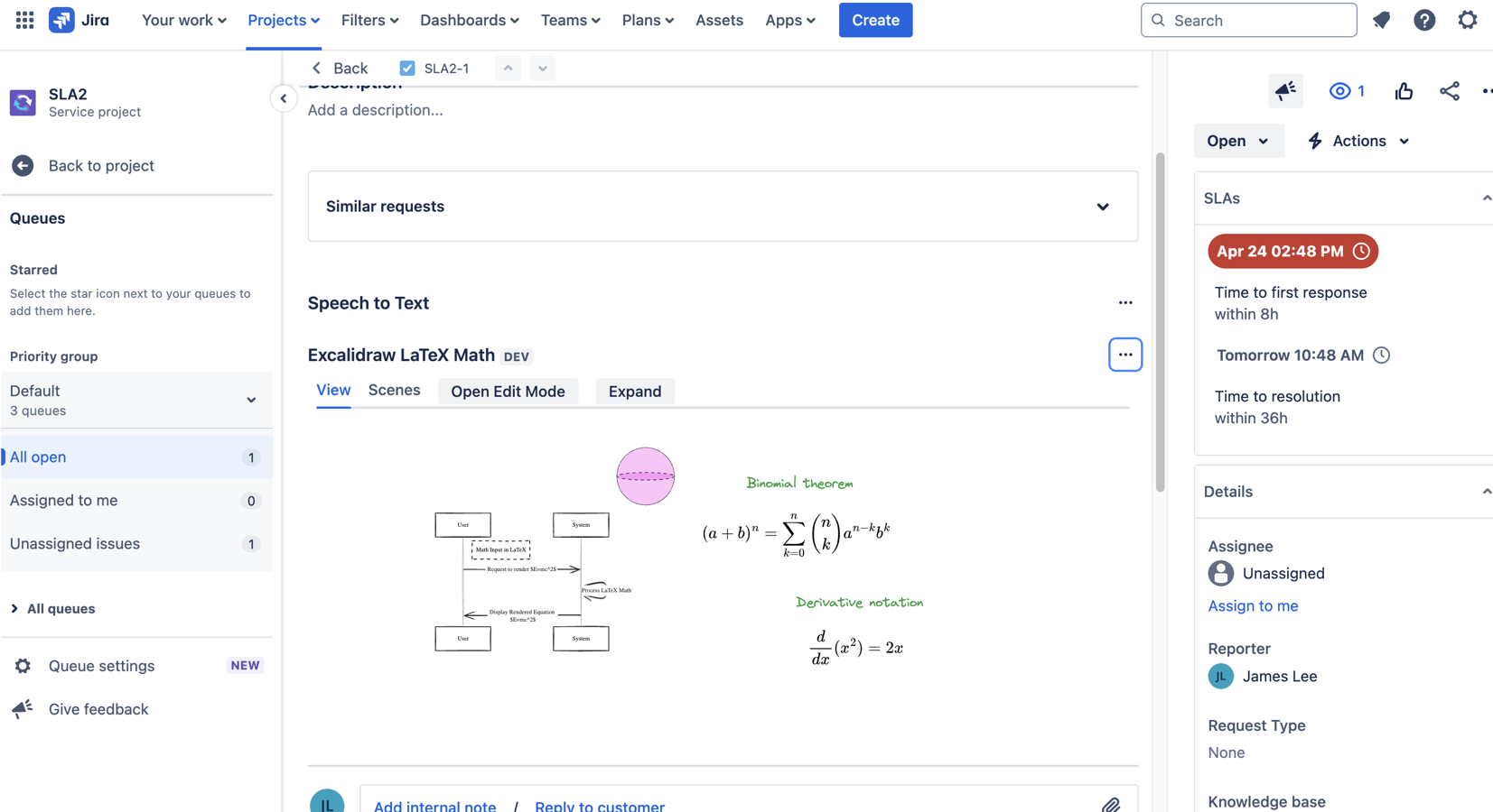 Blend whiteboards, math equations, and annotations into reusable templates linked across Jira issues and workflows.