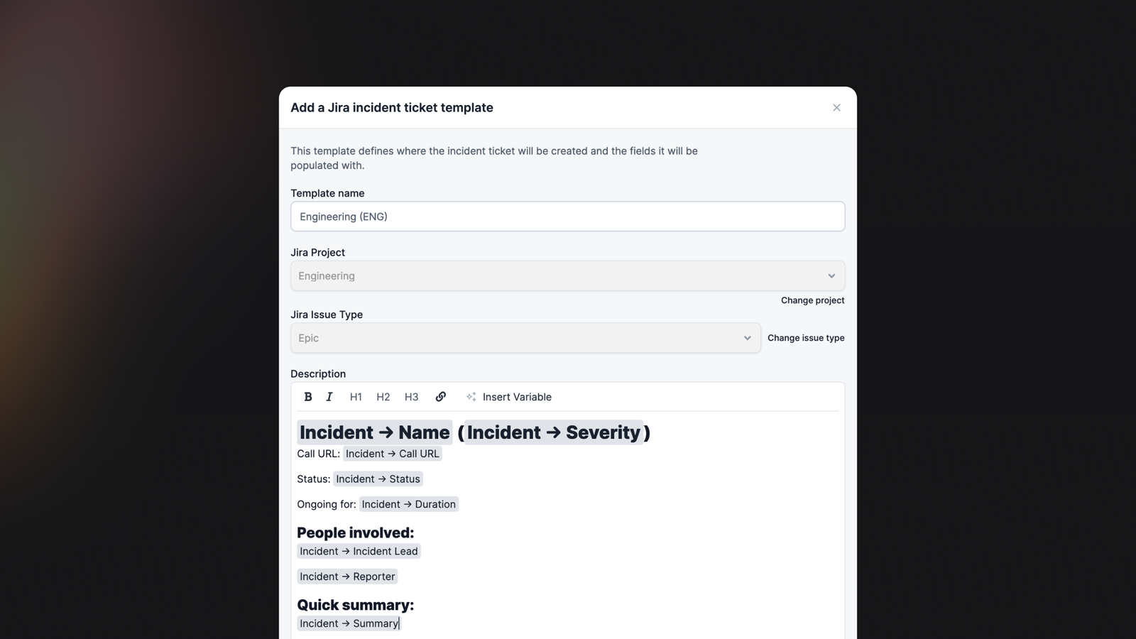 Issue templates for follow-ups & incident tickets