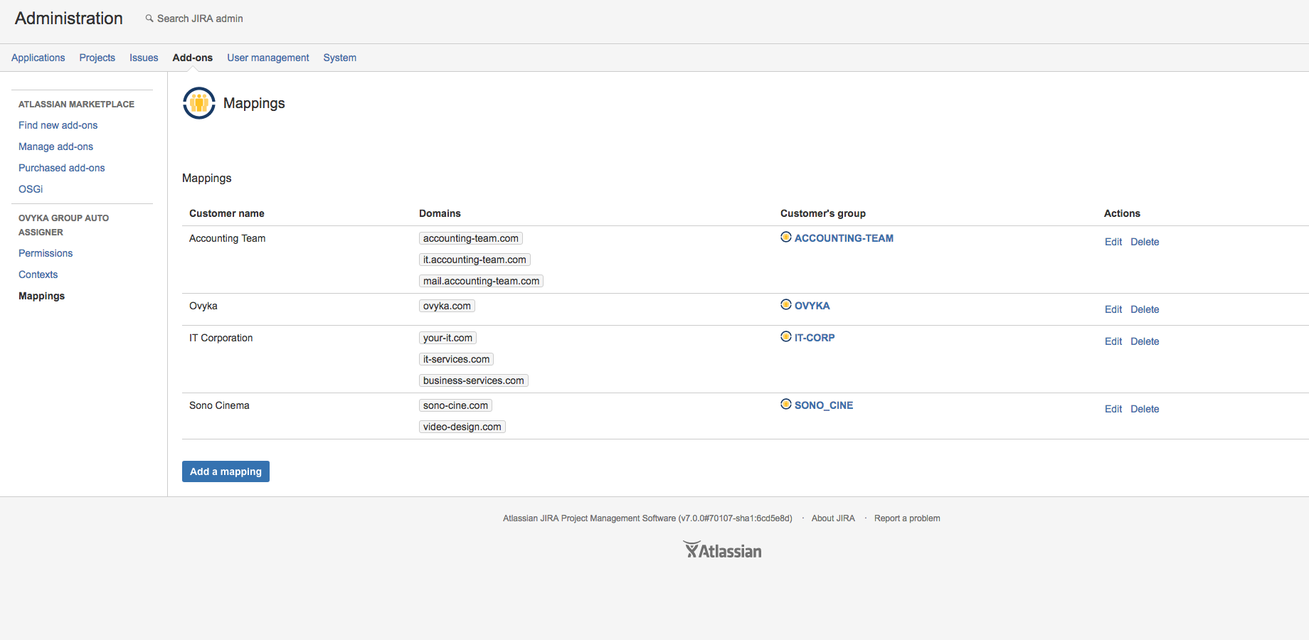 Assign email domains to user groups