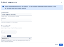 Prevent users, except those with the Administrator project role, from assigning issues to others.