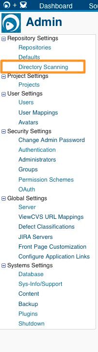 Directory Scanning menu item