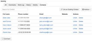 Issue Contacts: Where you can Add/Edit/Delete contacts that is related to the current projects.